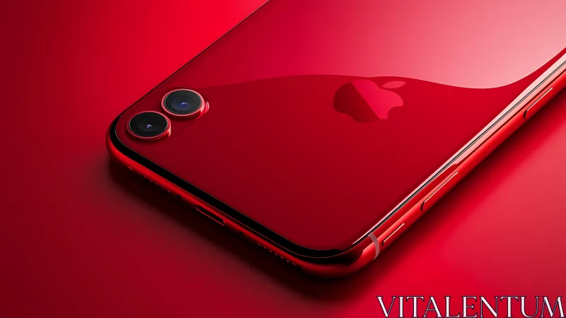 Red Smartphone Product Display Against Matching Gradient Background