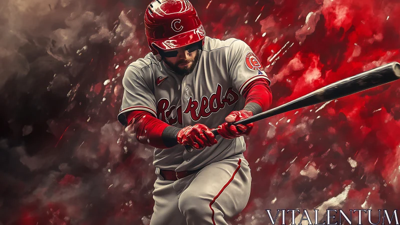 Powerful baseball swing captures game day energy vividly