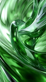 Liquid emerald vortex in sleek chrome-green motion study.