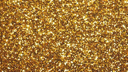 Gold glitter surface displays dense hexagonal reflective pattern