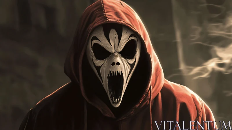 Hooded spectral figure rendered in dramatic digital chiaroscuro