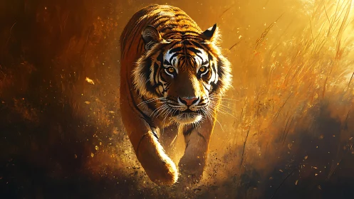 Dynamic tiger charge under directional backlighting in warm haze