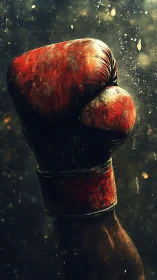 Worn Red Boxing Gloves Tell Stories of Determination.