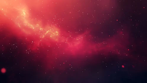 Radiant crimson nebula band in deep space composition.