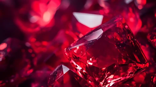Crimson gemstones tumble forward, catching shards of light