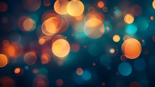 Vibrant bokeh lights abstract background in warm and cool tones.