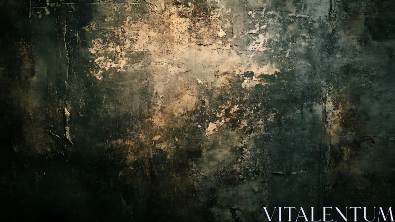 Weathered wall glows softly with worn textures and quiet depth