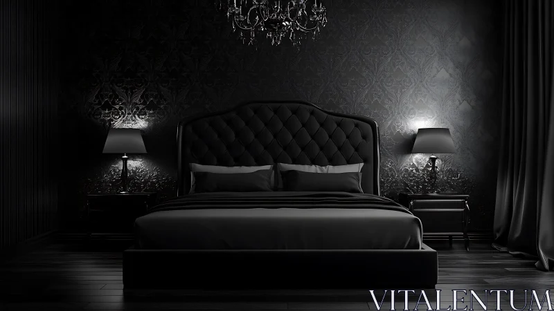 Cozy dark bedroom wrapped in soft, moody elegance.