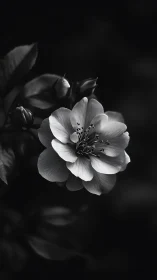 Blooming Flower Against Dark Background.