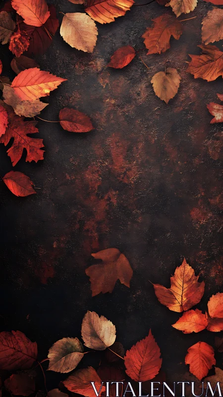 Burnt-ember leaf chorus circling a dark autumn hush.