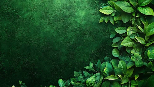 Lush emerald leaf border framing a secret green silence.