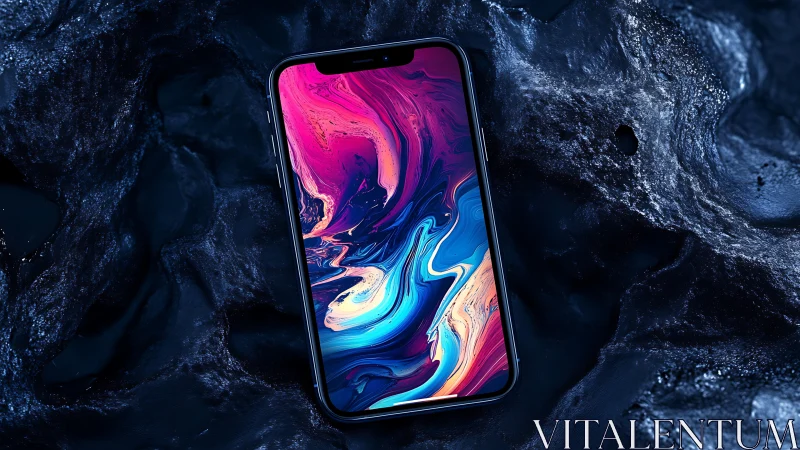Vibrant Digital Art Glows on Modern Smartphone.