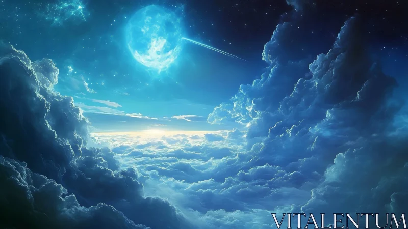 Moonlit dream clouds cradling a quiet celestial sky.