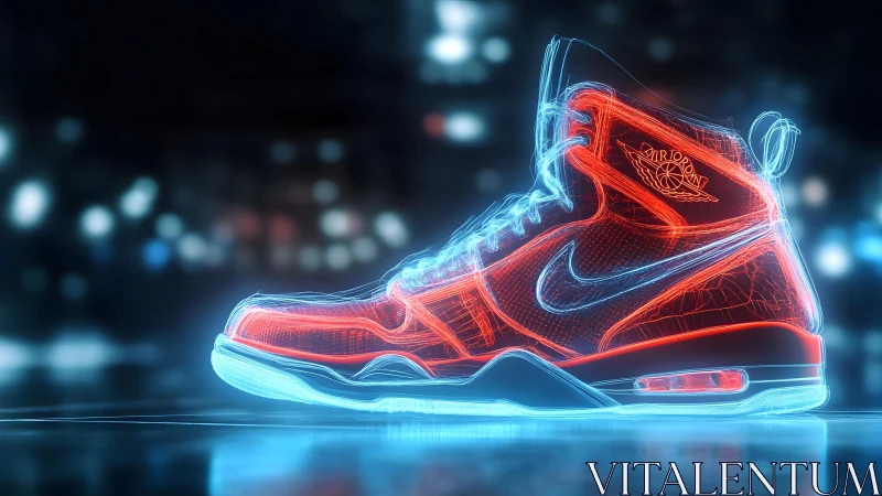 Futuristic Neon Air Jordan Sneaker Illustration with Urban Glow.