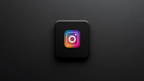 Instagram Logo Icon on Dark Display.
