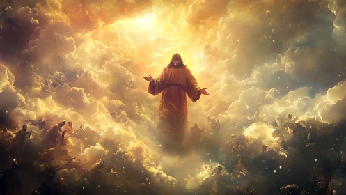 Golden light gathering around a gentle celestial guide.