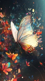 Celestial butterfly bloom in a swirling nebula of color.