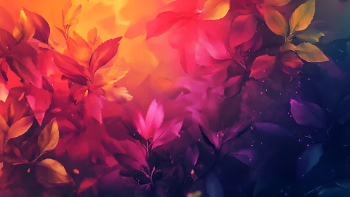 Floral nebula drifting through molten sunset and violet night.