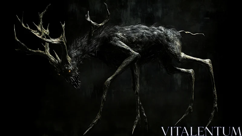 Stag of midnight thorns stalks the void between worlds.