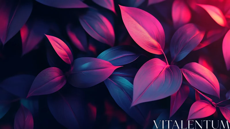 Neon jungle leaves trade moonlight whispers for electric glow