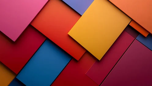 Geometric color panels in layered minimalist abstract layout.