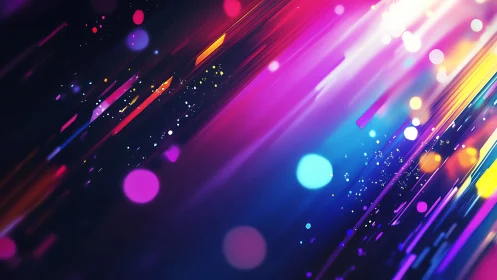 Neon streaks and soft bokeh drifting through cosmic color.