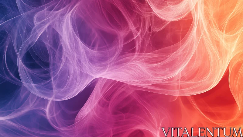 Colorful flowing smoke waves in pink, purple and orange.