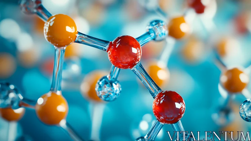 Colorful molecular structure in abstract scientific rendering.