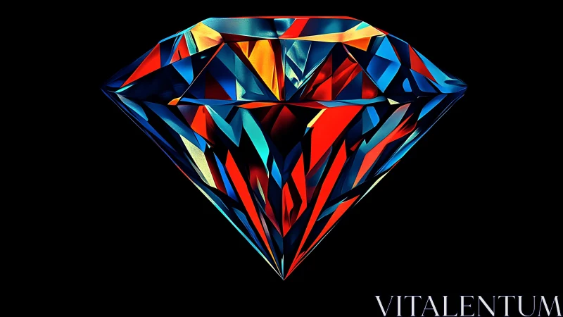 Prismatic diamond rendered as high-contrast geometric spectral object