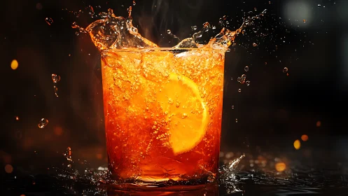 Carbonated Beverage Splash in Motion