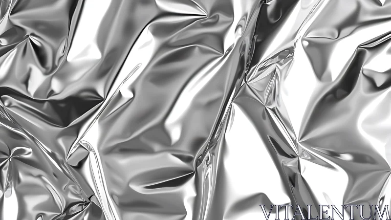 Shiny crumpled aluminum foil texture with reflective metallic look.