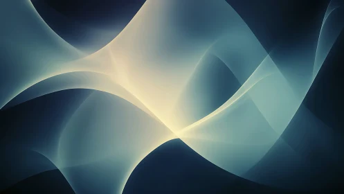 Soft luminous waves flow gently across a deep twilight sky