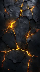 Molten fractures ignite across obsidian depths with electric gold.