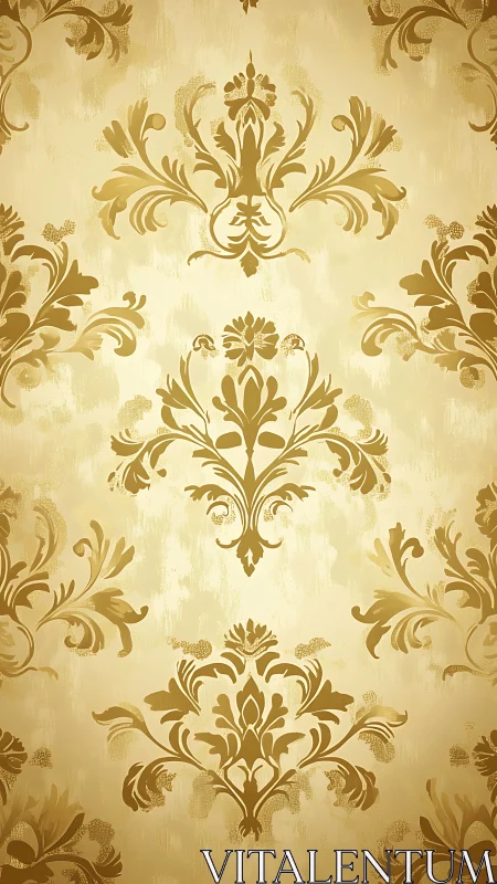 Golden damask daydreams swirling on antique-inspired walls.