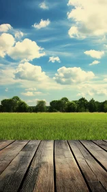 Sunlit meadow stage and roaming storybook clouds.