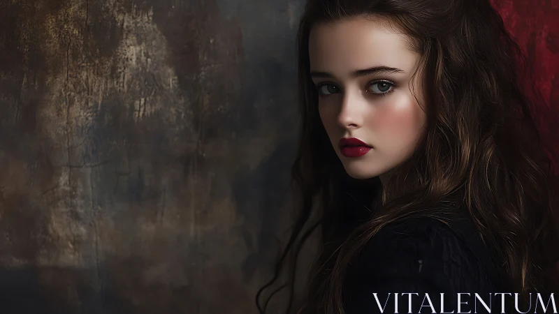 Velvet gaze in chiaroscuro portrait of a brooding muse.