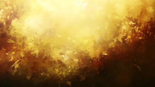 Golden light cascades over textured abstract horizon.