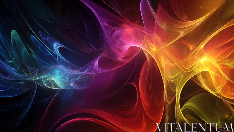 Fractal light currents in multichromatic abstract digital field.