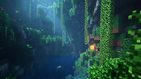 Minecraft's Mystical Underwater Cavern Adventure.