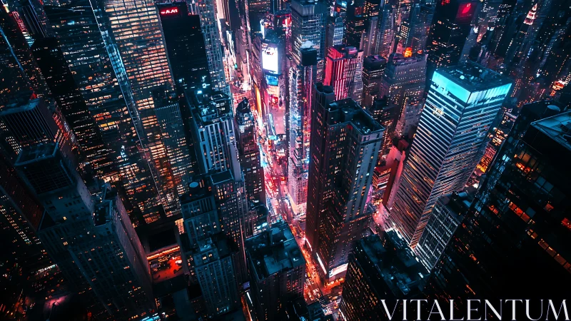 Neon canyons carve a glowing river through the midnight city