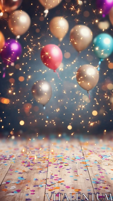 Luminescent Balloons With Particles: Festive Celebration 3D Render