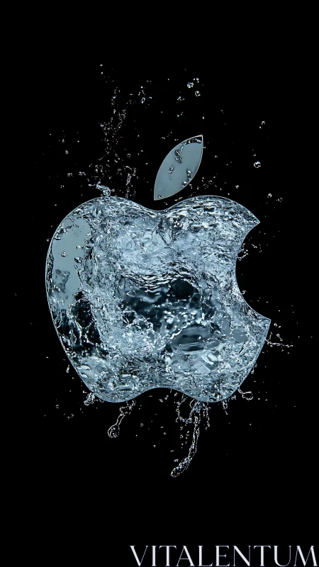 Water-Rendered Apple Form with Splash Dynamics.
