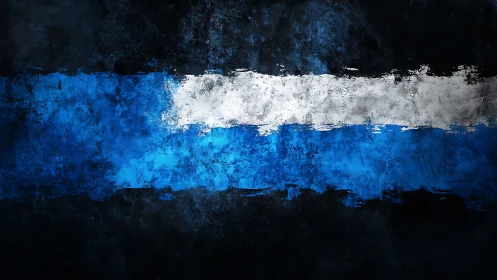 Bold blue and white abstract stripe ignites textured canvas.