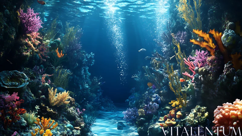 Sunlit coral canyon reveals a vibrant underwater sanctuary