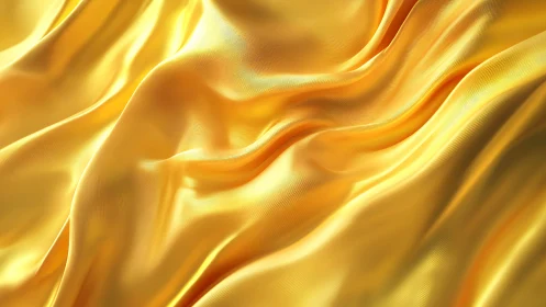 Golden satin folds in luminous abstract fabric waves.