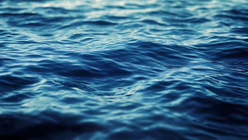 Midnight swells shimmer in a deep blue liquid hush.