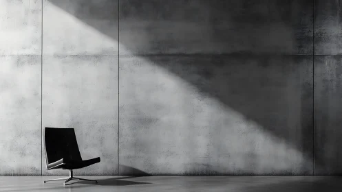 Solitary Chair in Concrete Minimalism.