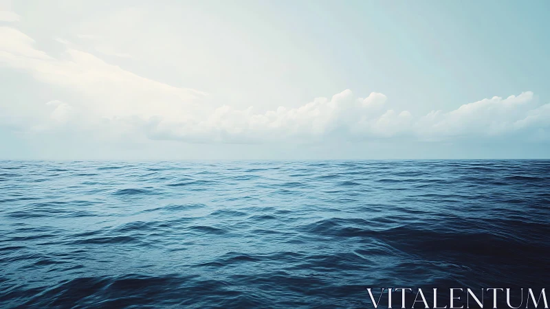 Endless Azure Drift beneath a Cloud-Soft Horizonline.