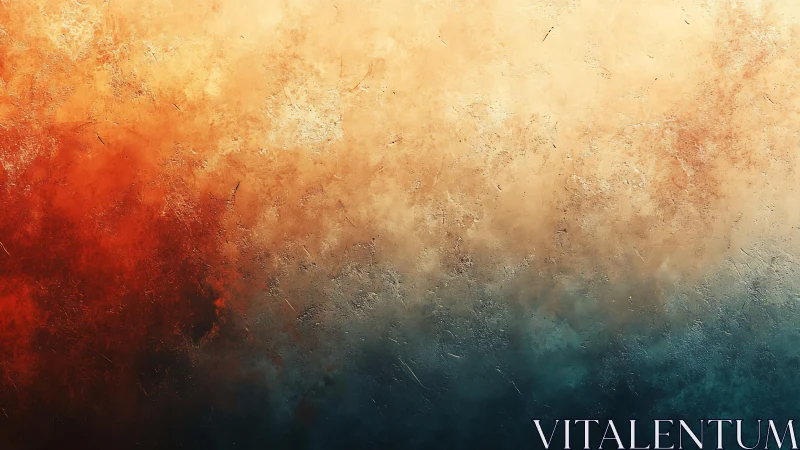 Abstract textured gradient with fiery red and cool blue tones.