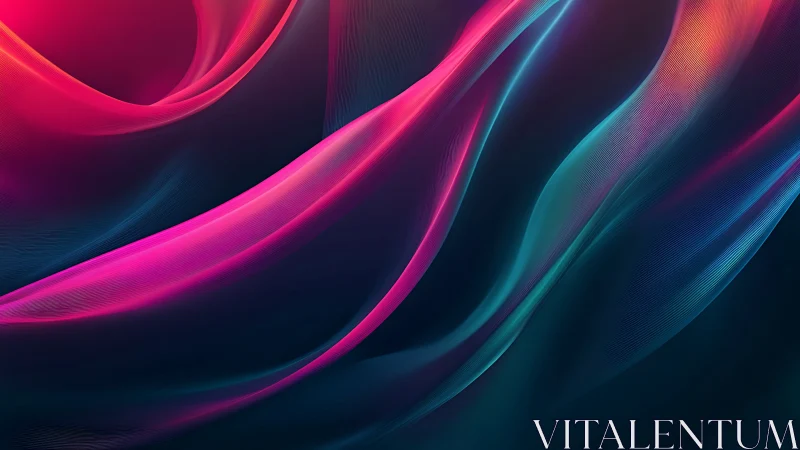 Glowing neon ribbons drift gently across a deep twilight sky